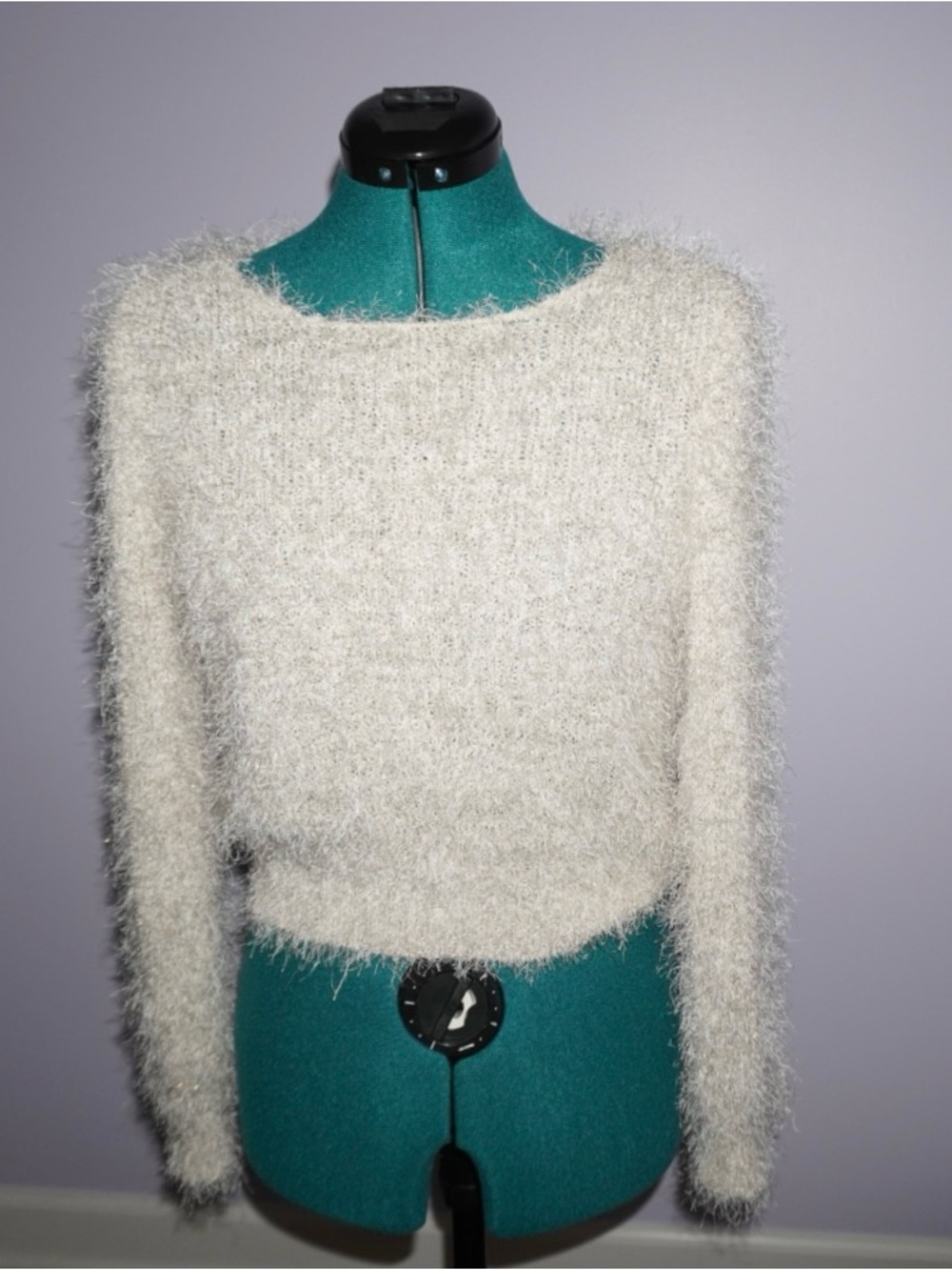 H&M Cream Fuzzy Sweater